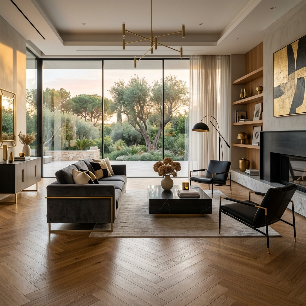 Luxury space wooden flooring installation by VNV Floorings